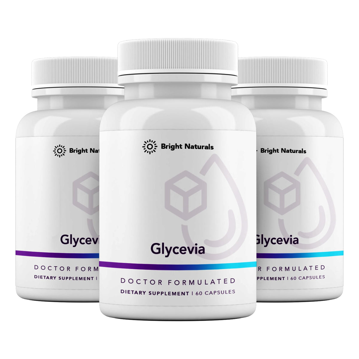 Bright Naturals Glycevia bottle front with capsules suggesting energy support
