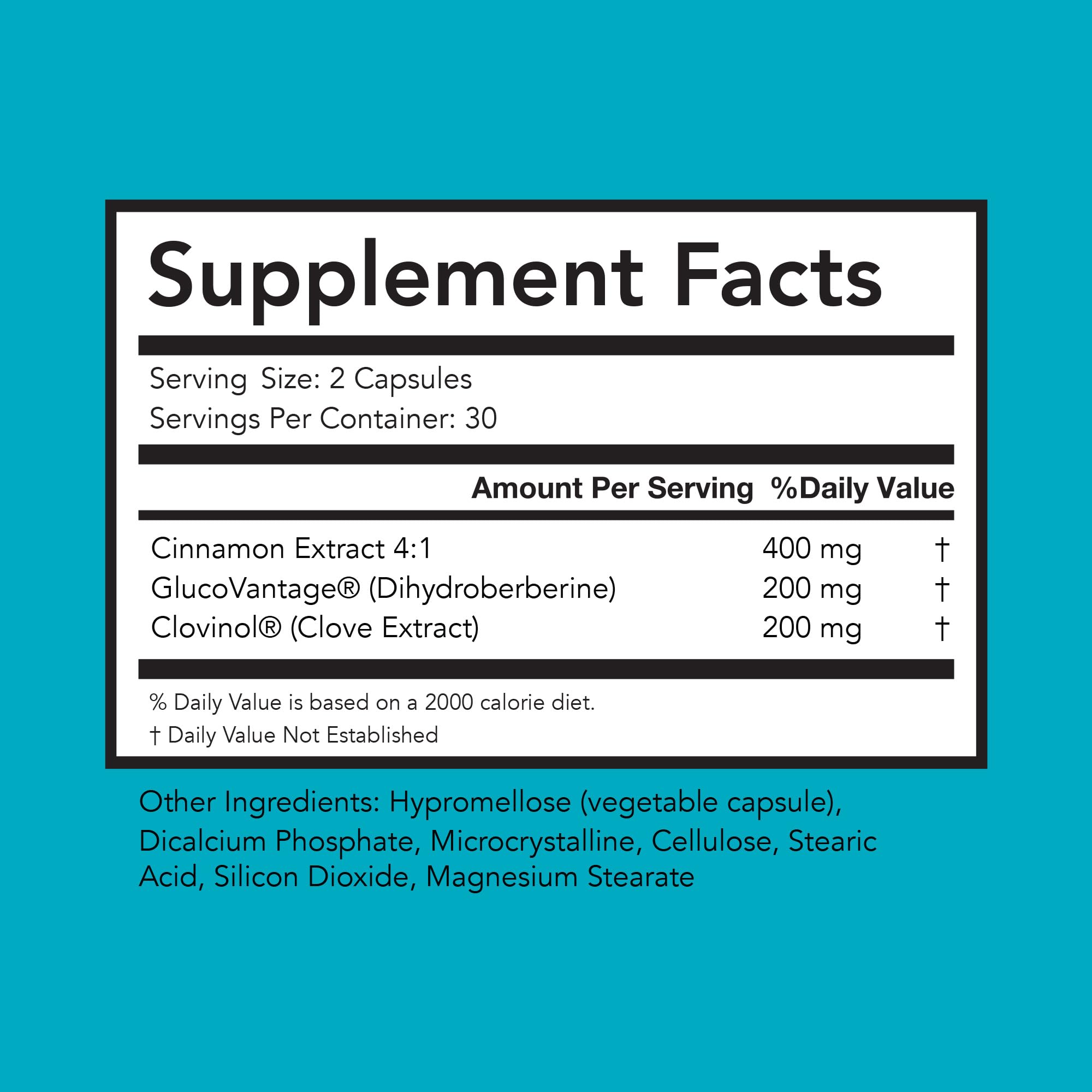 Glycevia capsules close-up highlighting dihydroberberine for potential glucose balance