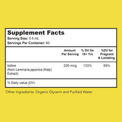 Bright Naturals Iodine Plus dropper highlights adjustable dosing for personalized iodine intake.