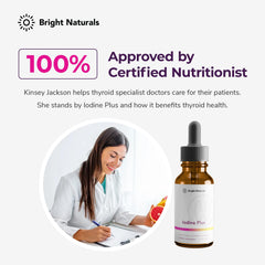 Bright Naturals Iodine Plus kelp source close-up highlights sea-based mineral origin.