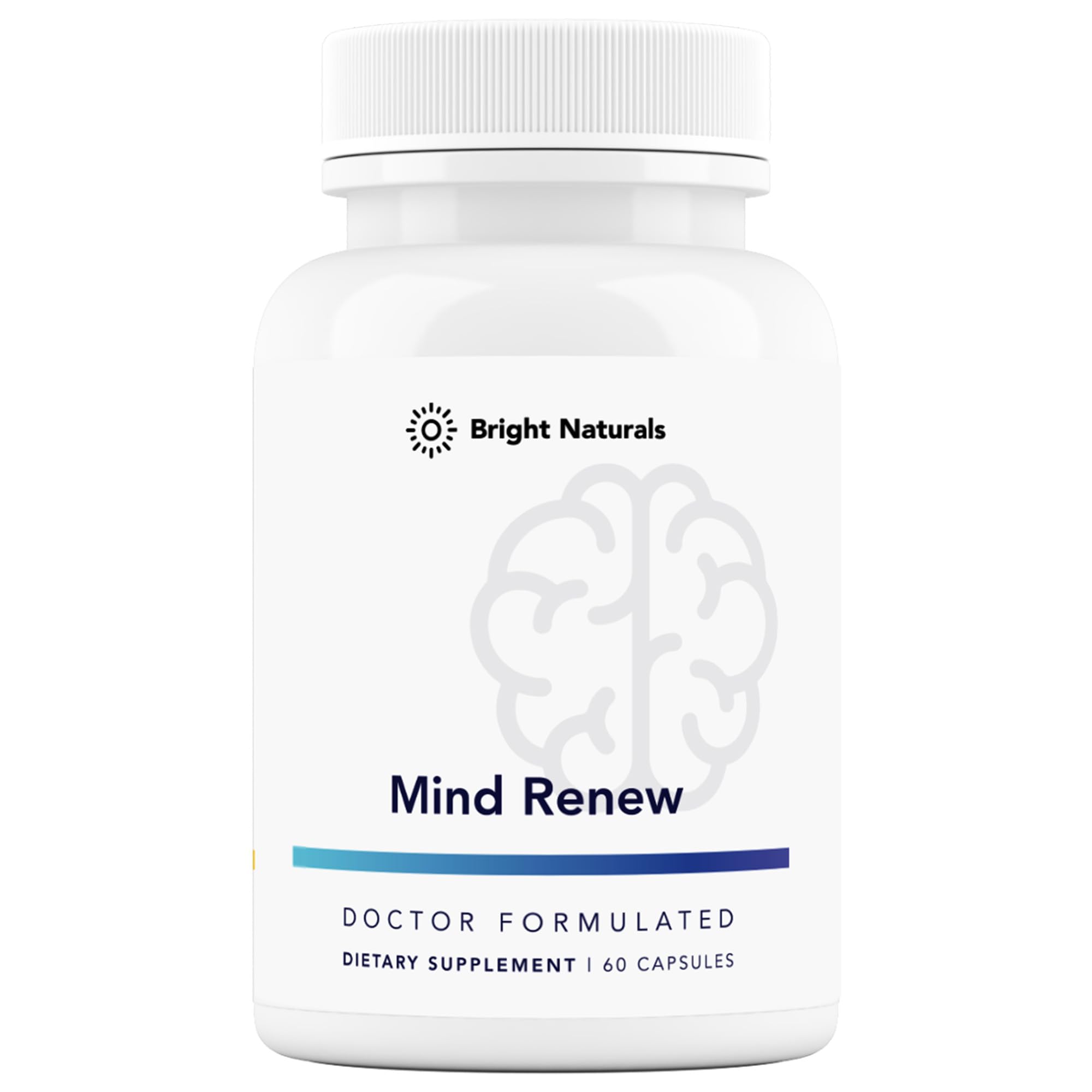 Bright Naturals Mind Renew bottle front indicating daily brain support