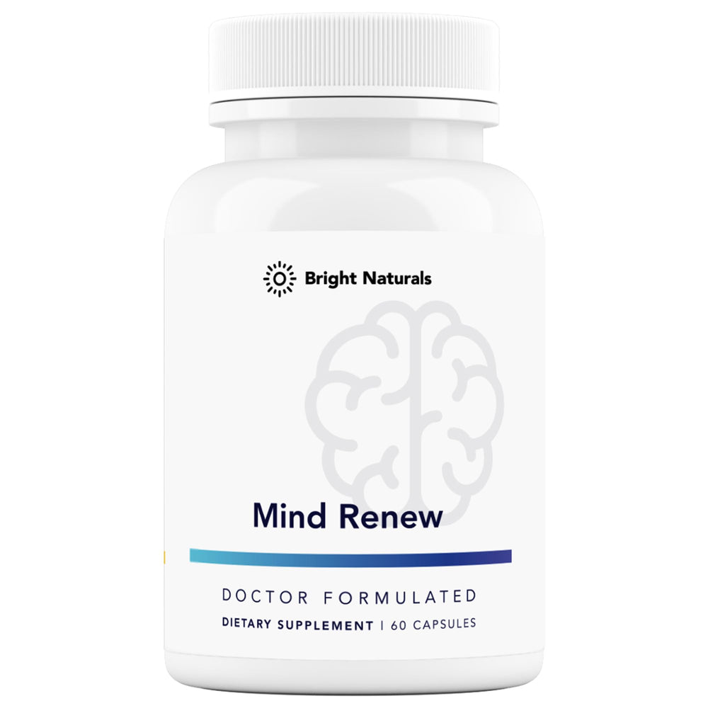 Bright Naturals Mind Renew bottle front indicating daily brain support