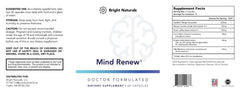 Mind Renew bottle beside notebook, suggesting a natural focus boost
