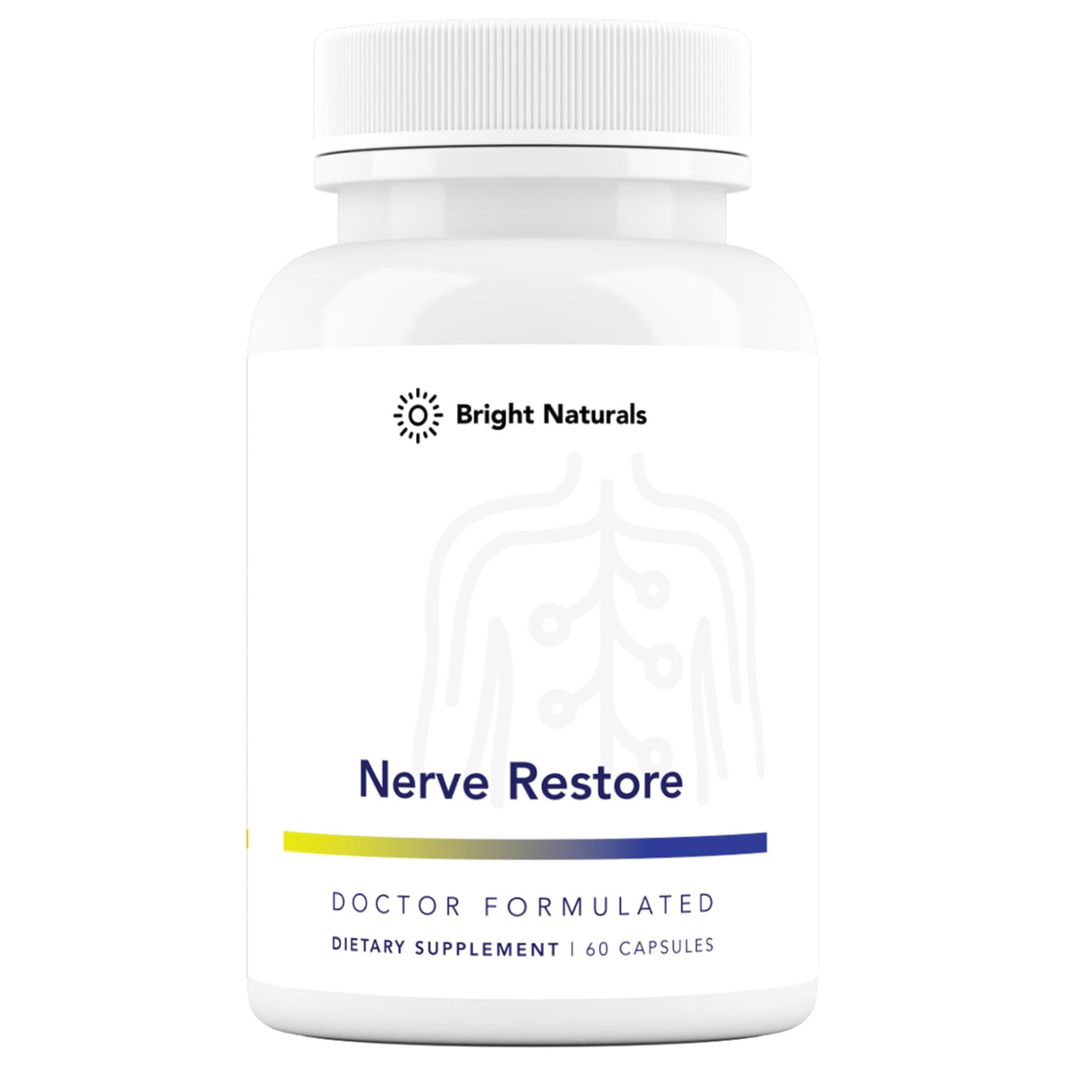 Bright Naturals Nerve Restore bottle front supports nerve health