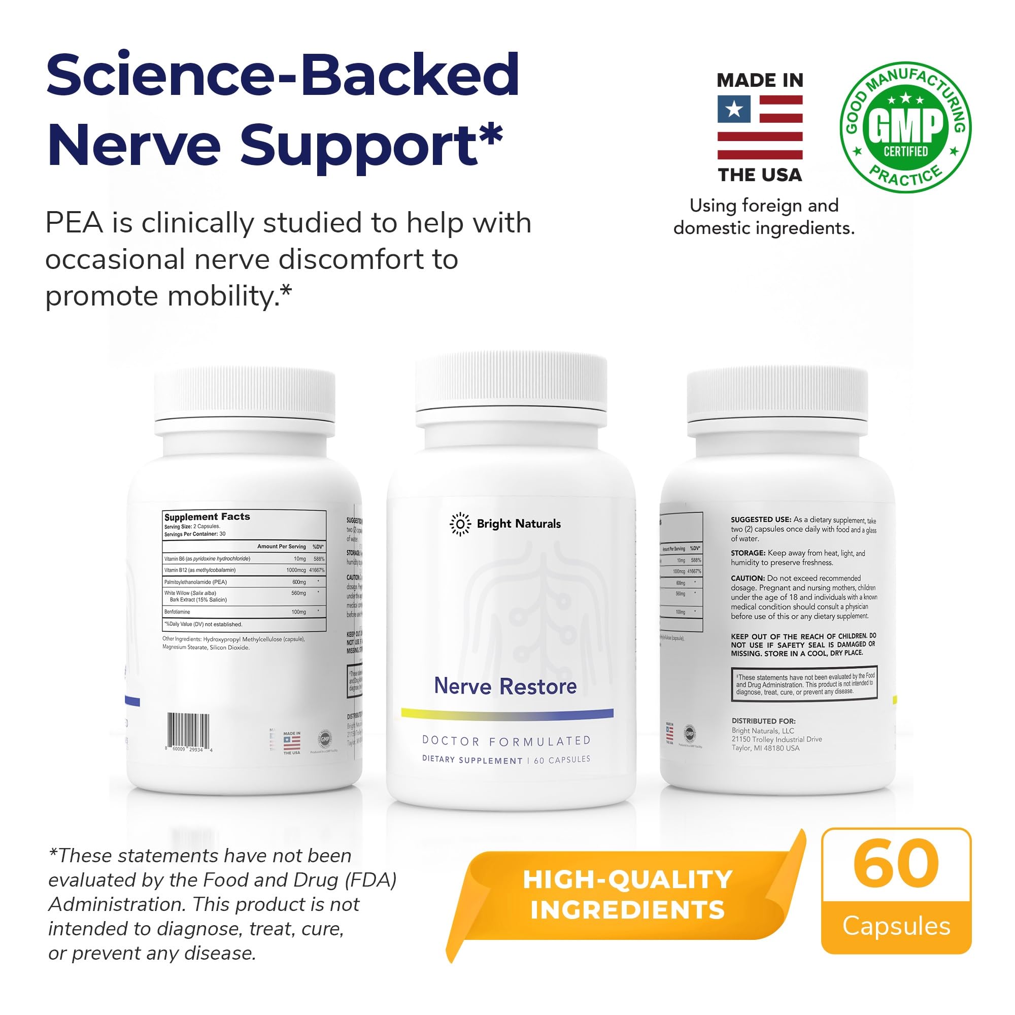 Evening bedside setup with Nerve Restore for night-time routine