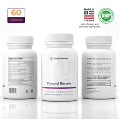 Bright Naturals Thyroid Renew lab-verified seal communicates safety.