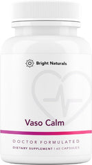Bright Naturals Vaso Calm bottle with fermented garlic capsules for potential blood flow support