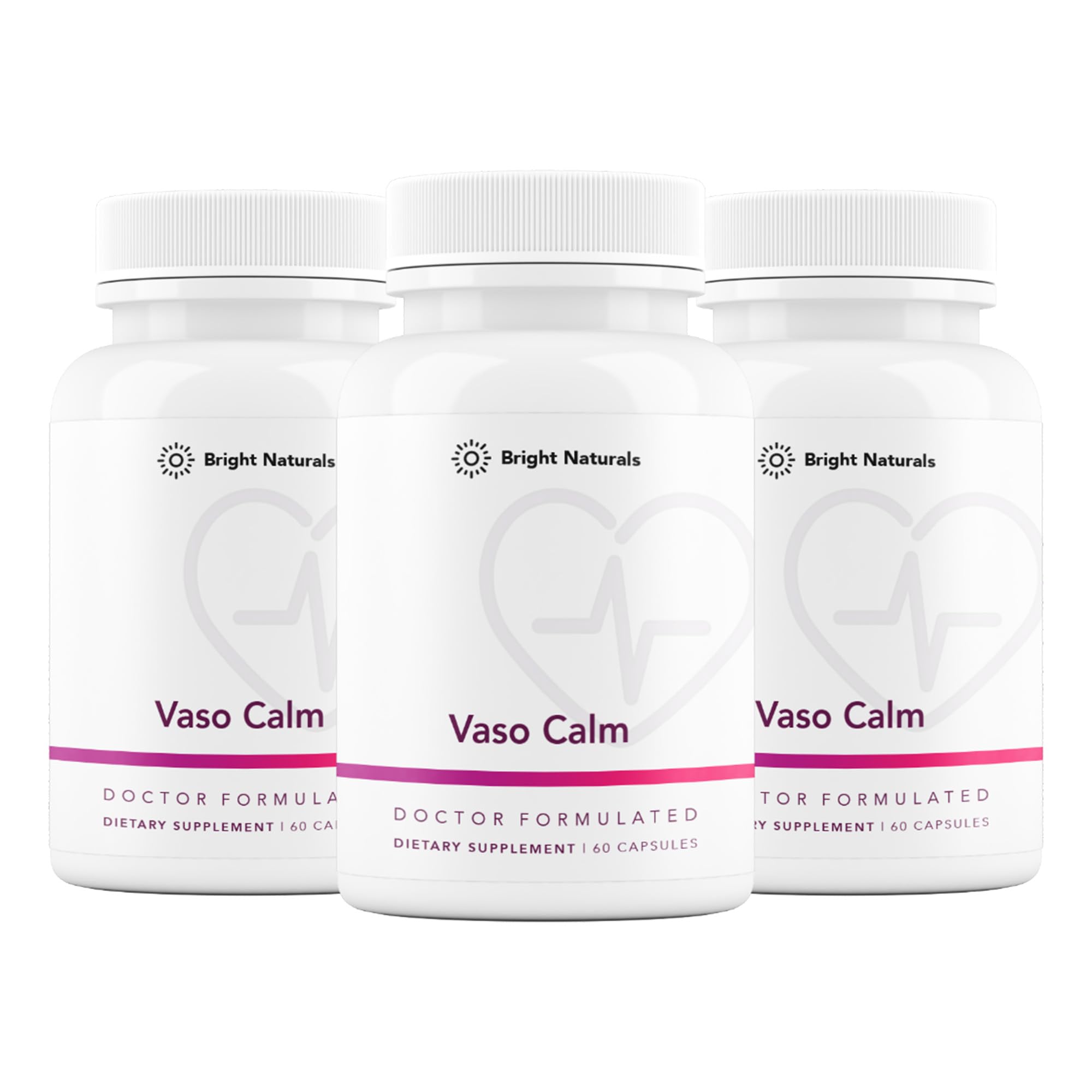 Bright Naturals Vaso Calm bottle front view supports healthy blood balance