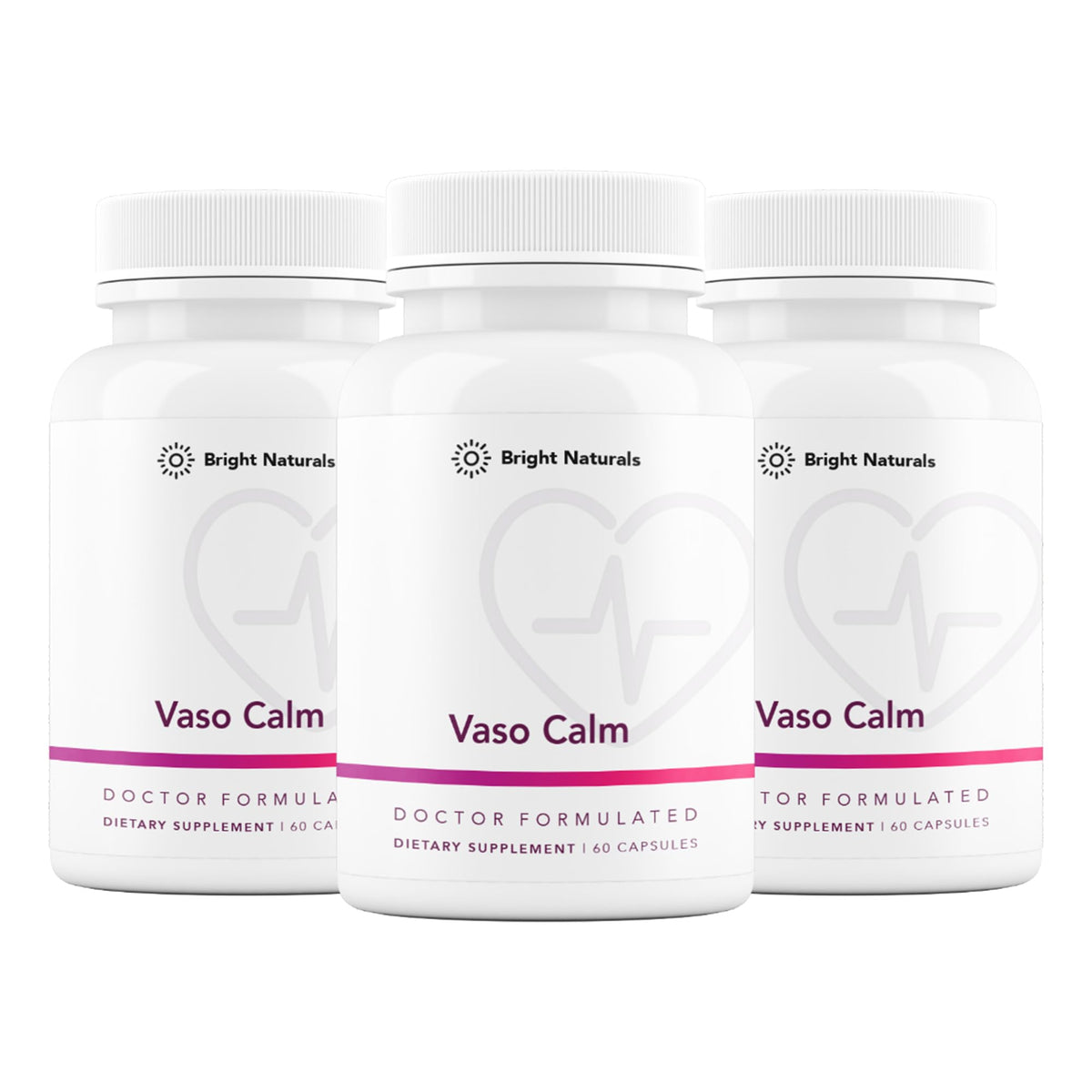 Bright Naturals Vaso Calm bottle front view supports healthy blood balance