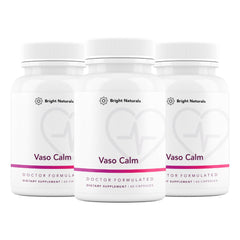 Bright Naturals Vaso Calm bottle front view supports healthy blood balance