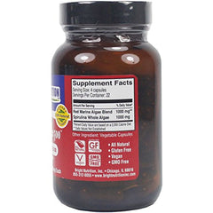 Bright Nutrition Red Marine Algae 500 capsules close-up for easy daily intake.