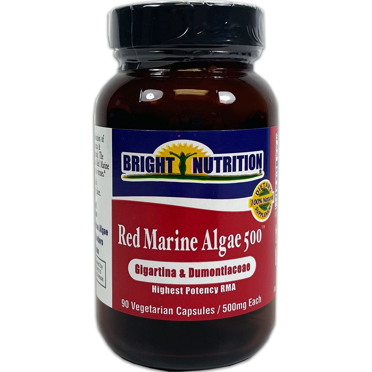 Bright Nutrition Red Marine Algae 500 packaging showcasing brand and ingredients.