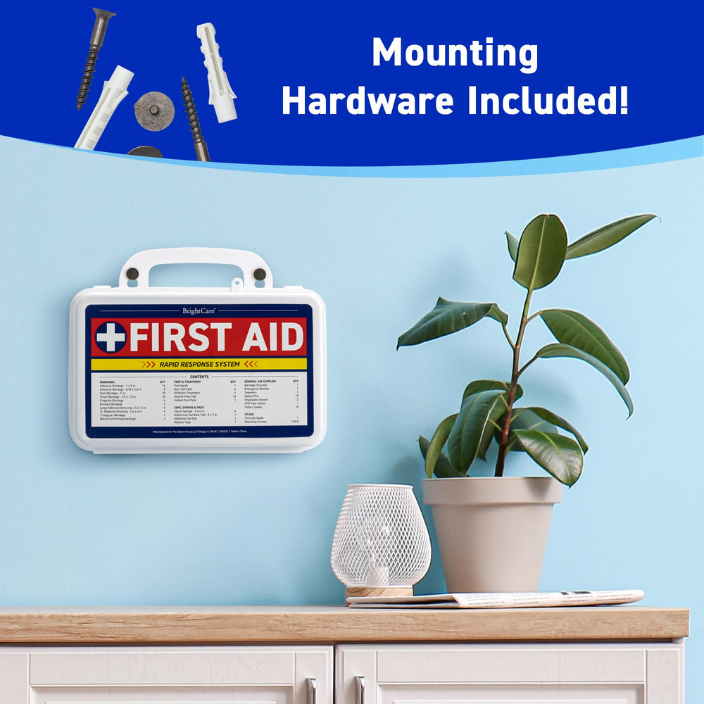 BrightCare First Aid Kit smash-resistant shell protecting contents in busy areas