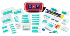 BrightCare kit interior view shows organized supplies for seawater emergencies.