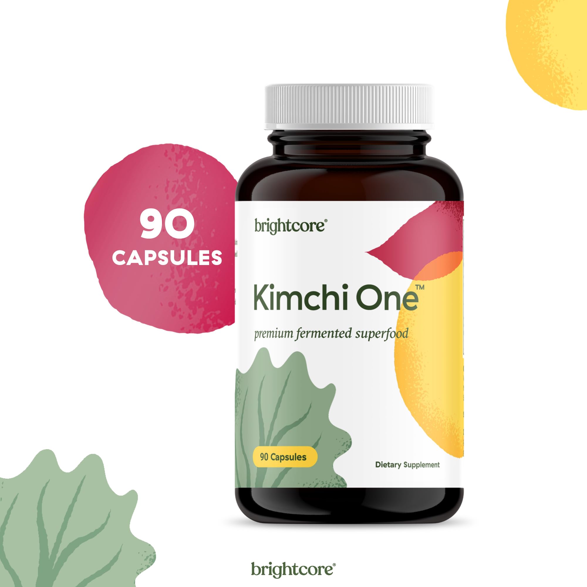 Brightcore Kimchi One vegan capsules designed for everyday gut balance.