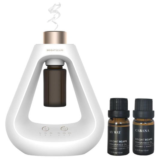 Brightscape waterless diffuser front triangle design enhances modern decor and aroma