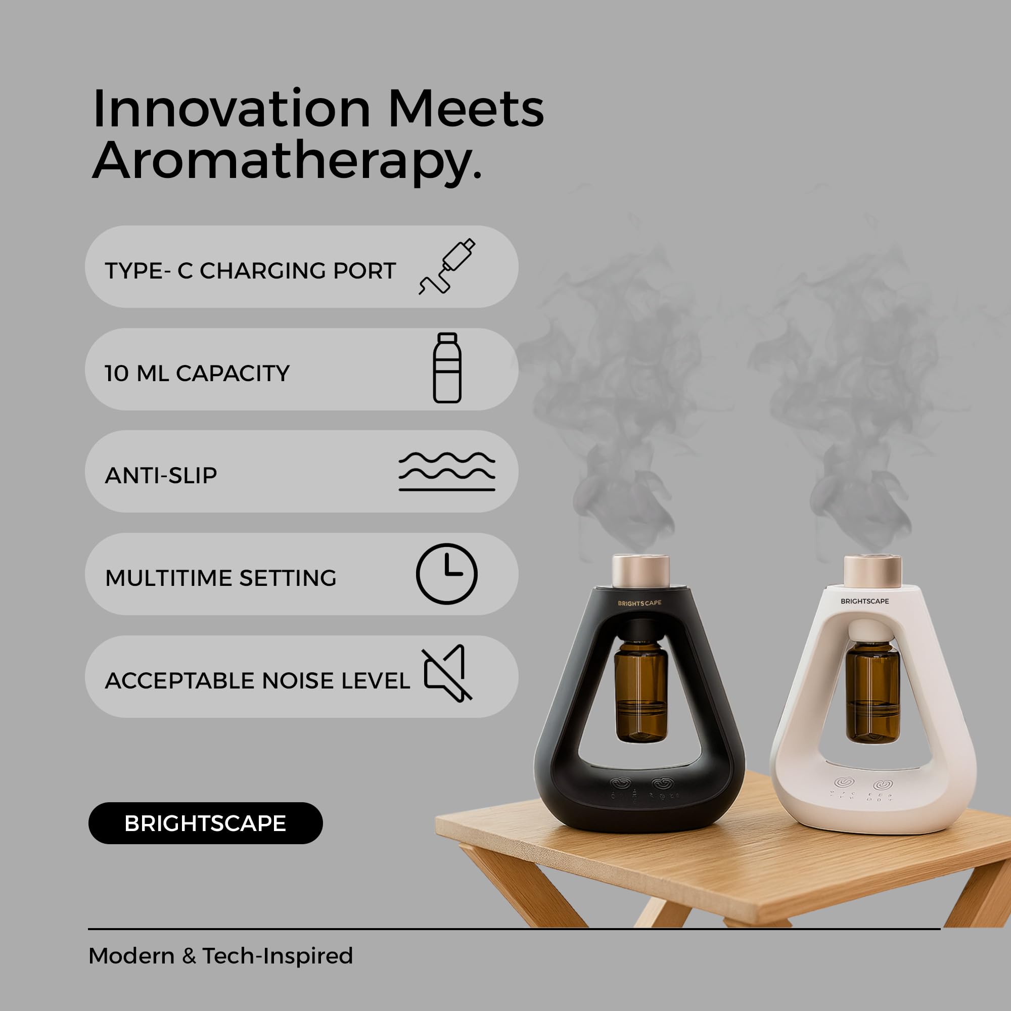 Brightscape waterless diffuser on bathroom counter for refreshing scent