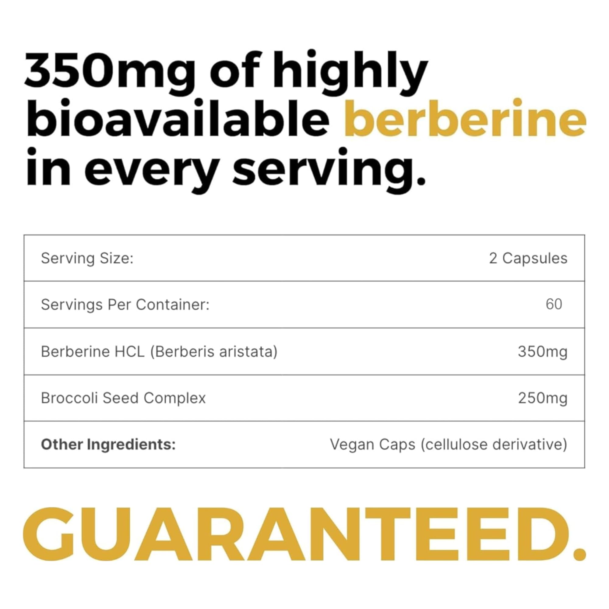 BrocElite BerbElite bottle back label with dosage and ingredients