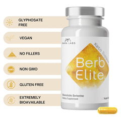 BrocElite BerbElite bottle back label shows quality and purity information.