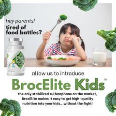 BrocElite Mara Labs Kids open capsule on food demonstrates easy mixing with meals.