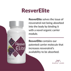 Purple-brown color theme reflecting grape-derived resveratrol heritage.