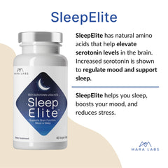 BrocElite SleepElite packaging with safety seals emphasizing GMO-free and gluten-free assurance.