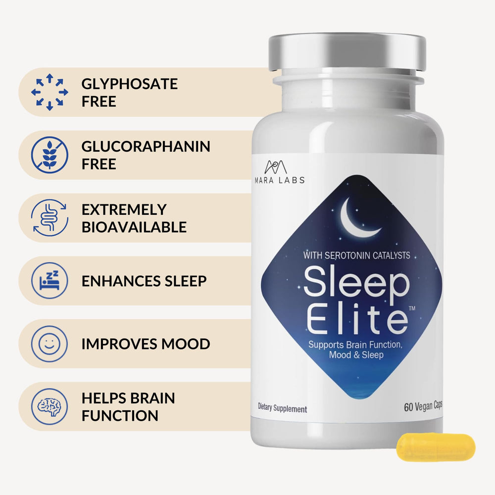BrocElite SleepElite scene night setup suggesting a peaceful bedtime ritual and mood support.