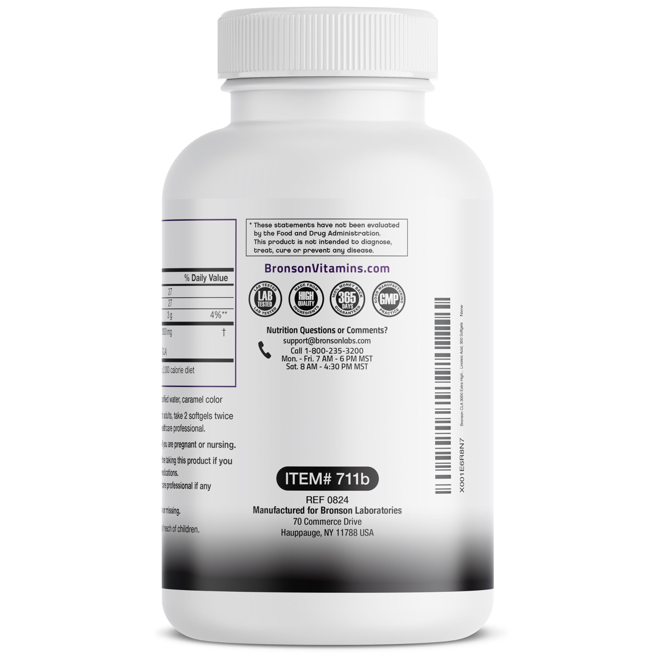 Bronson CLA 3000 cgmp facility badge indicating quality manufacturing