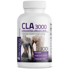Bronson CLA 3000 packaging visual with bottle and box for clear dosage timing