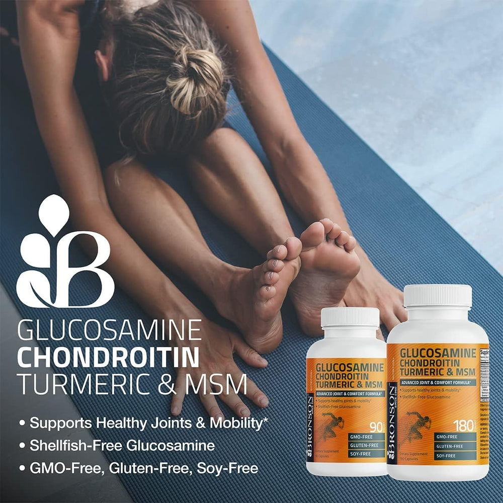 Bronson label detail with standardized boswellia and shellfish-free glucosamine