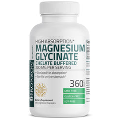 Bronson Magnesium Glycinate bottle on shelf communicates trusted 1960 heritage.