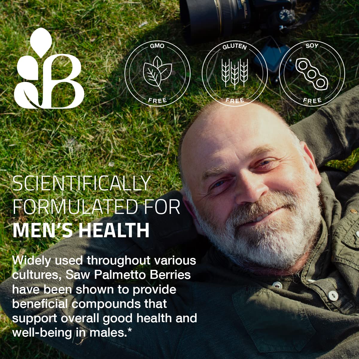 Bronson Saw Palmetto berries highlight natural ingredients.