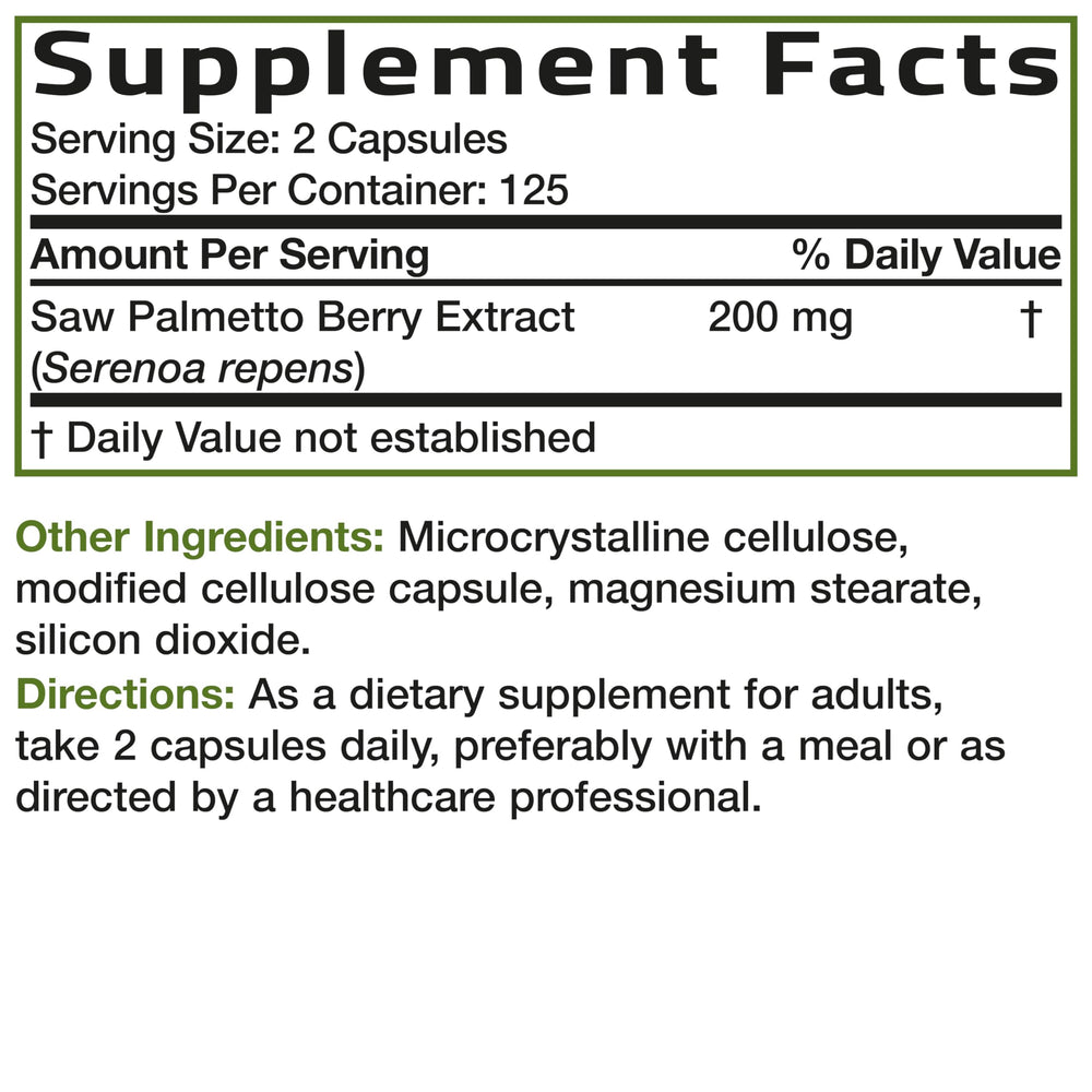 Bronson Saw Palmetto bottle aimed at urinary health support.