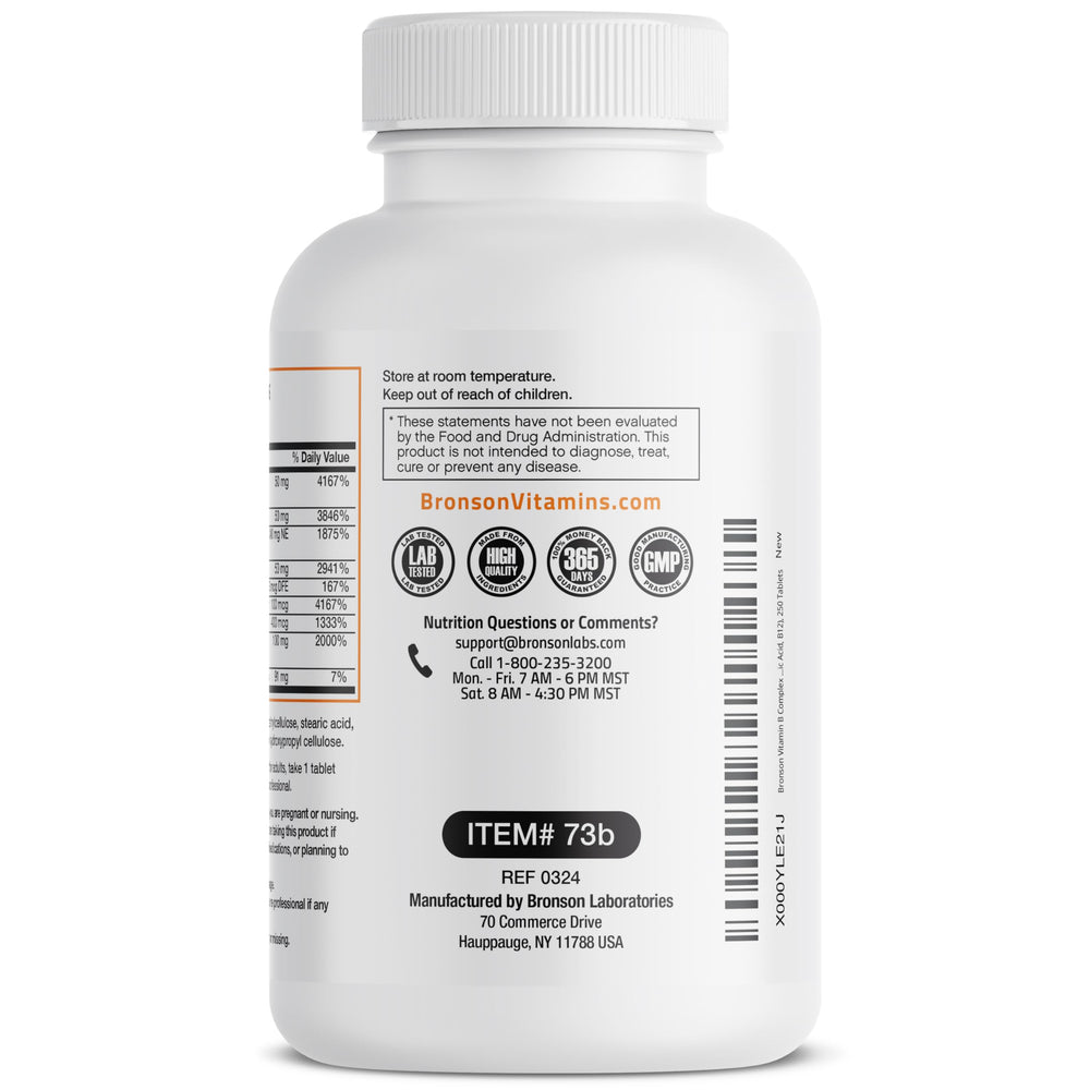 Bronson Super B Complex non-GMO seal on packaging.