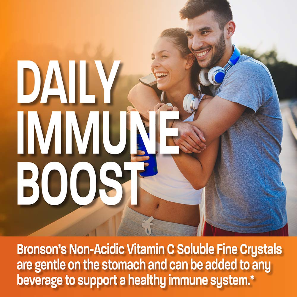 Bronson vitamin C powder dissolving in water for quick mixing
