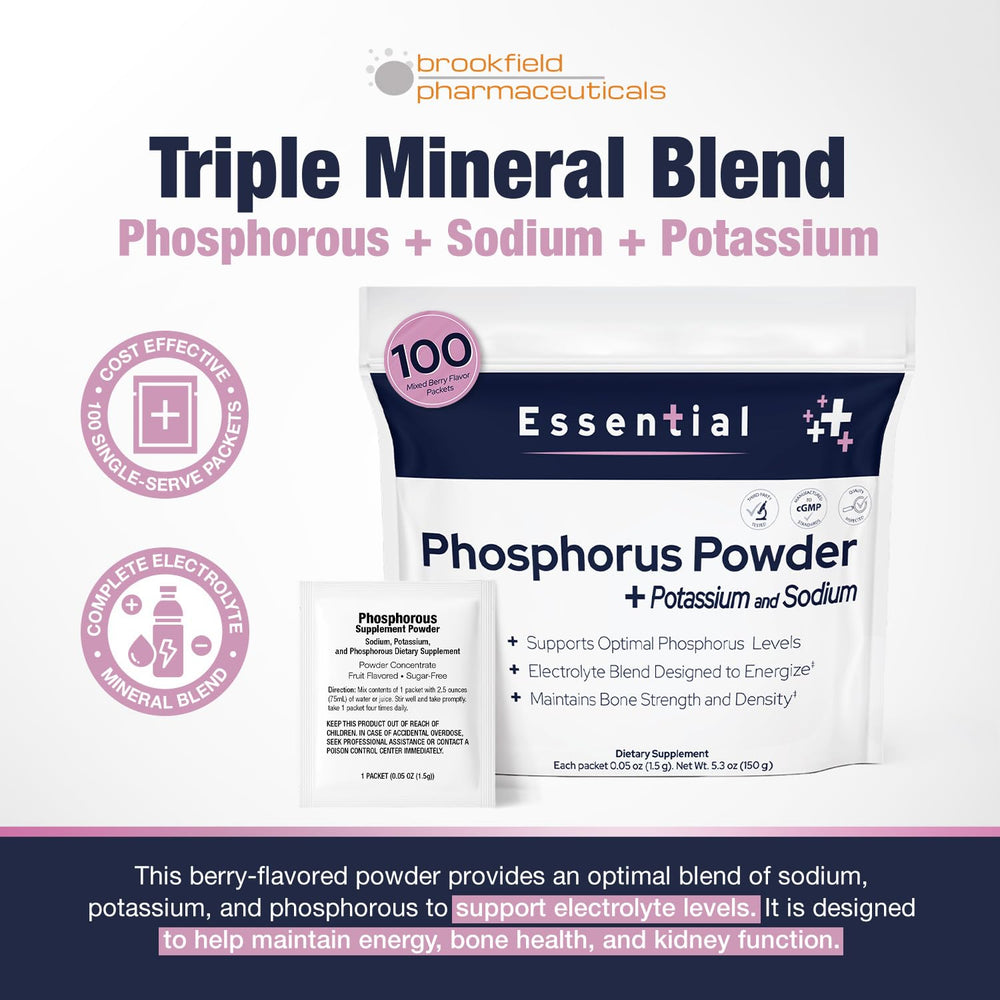 Brookfield Phosphorus Supplements berry flavor appeals for daily hydration.