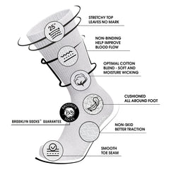 Brooklyn Socks cotton blend fabric offering breathability and daily comfort