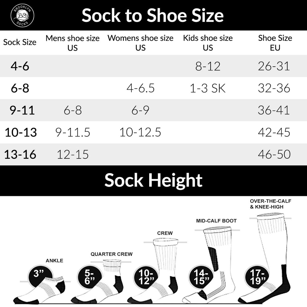 Brooklyn Socks moisture-wicking knit helps feet stay fresh during daily activities.