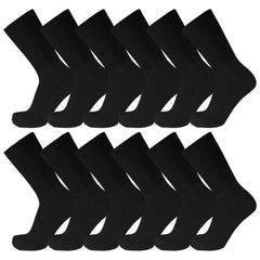Brooklyn Socks premium cotton diabetic crew sock in black, breathable for all-day comfort
