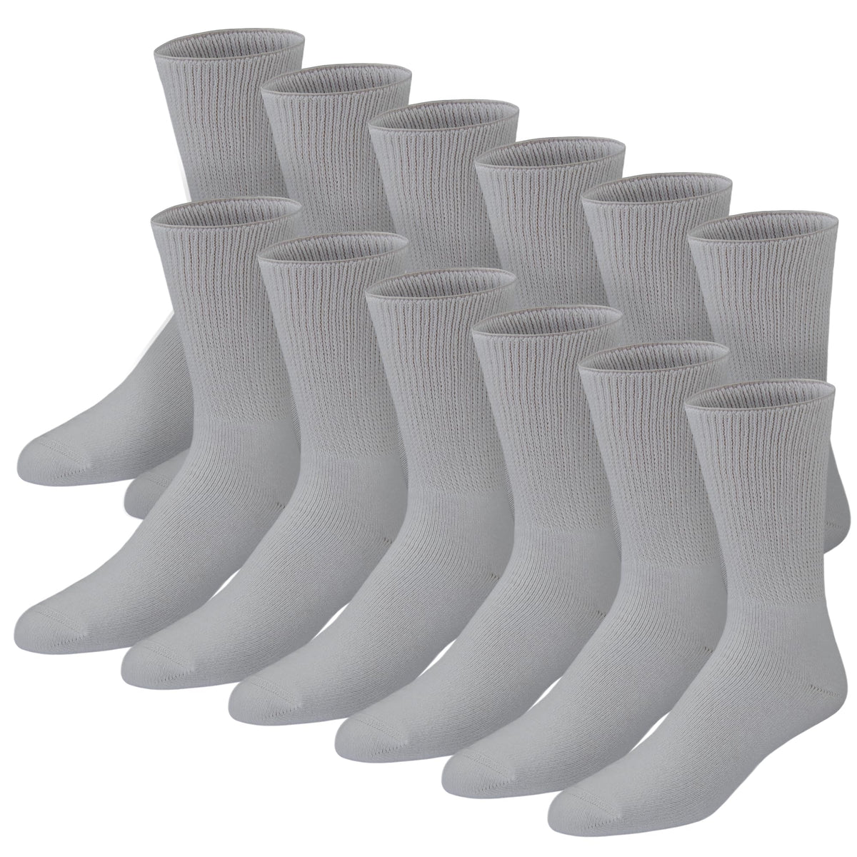 Brooklyn Socks premium cotton diabetic crew socks in gray for all-day comfort