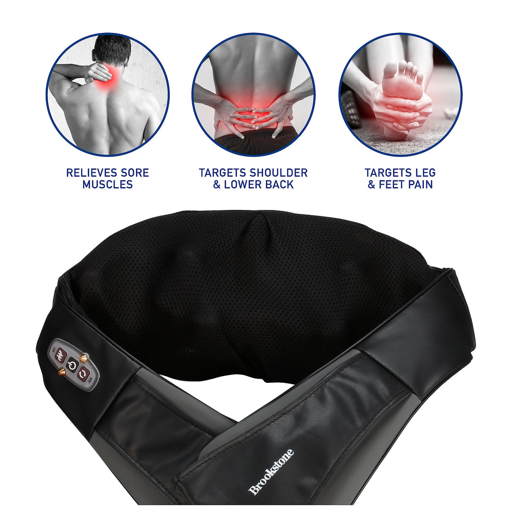 Brookstone Back Massage Pillow with kneading nodes targets back muscles