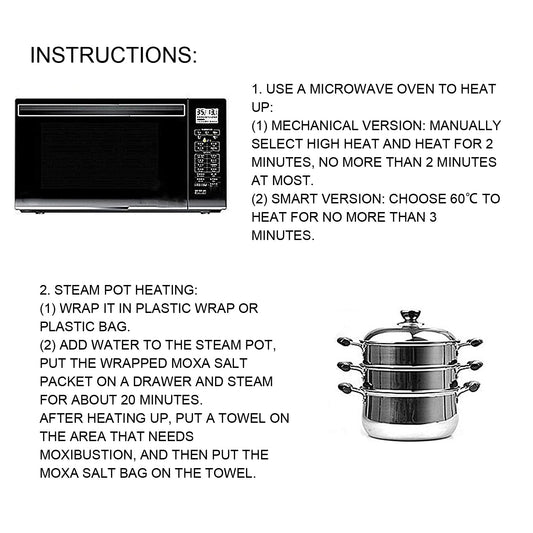 Brrnoo Wormwood Moxibustion Salt Bag inner bag contains mineral salt and wormwood for warmth.