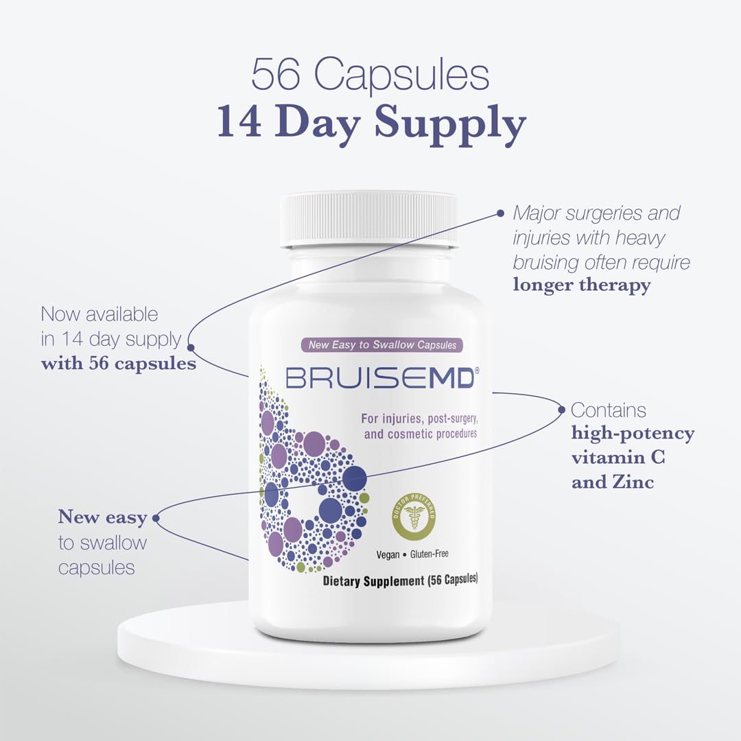 BruiseMD 14-day pack highlighting convenient daily capsules