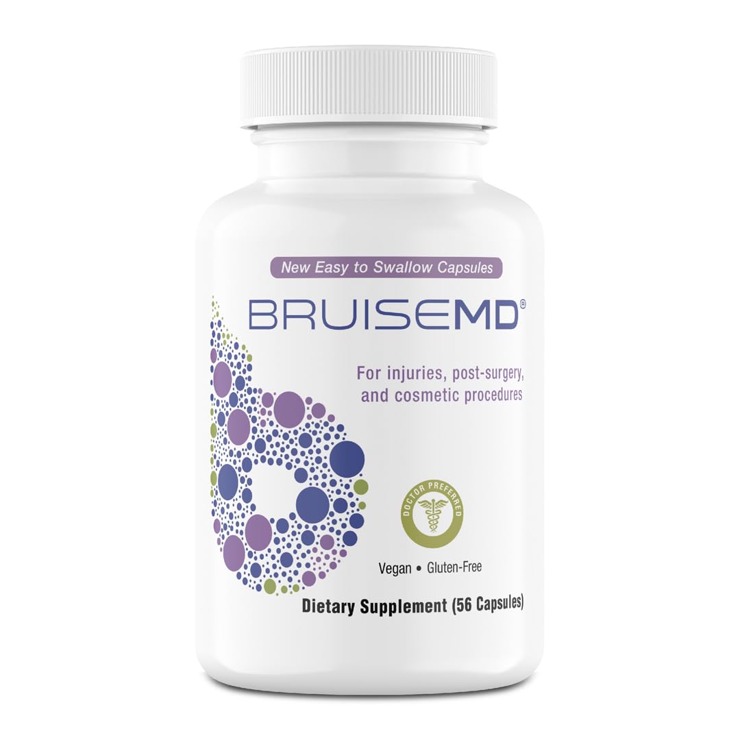 BruiseMD bromelain capsules, easy-to-swallow and convenient for swelling support