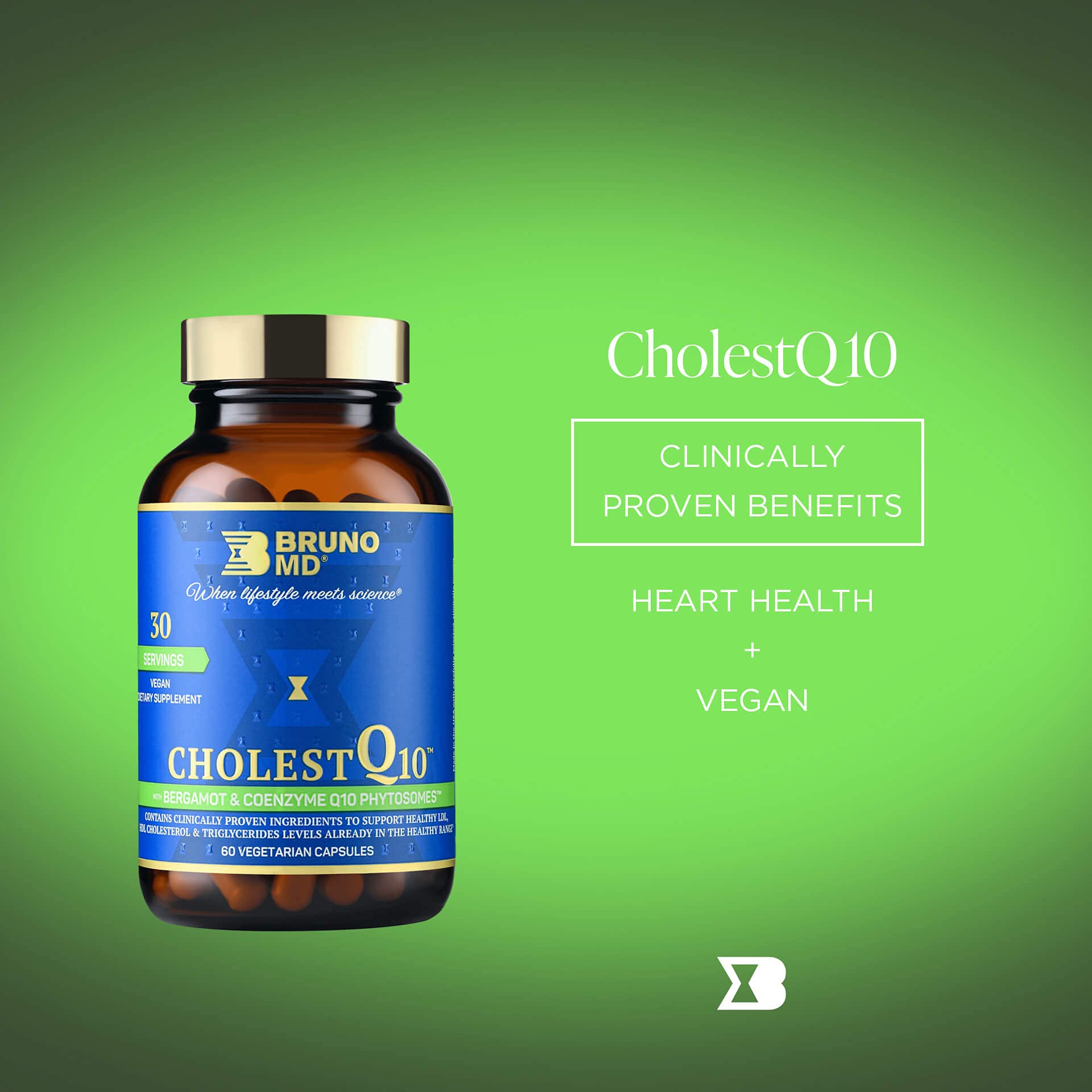 BRUNO MD CholestQ10 bottle featuring curcumin detail for antioxidant support