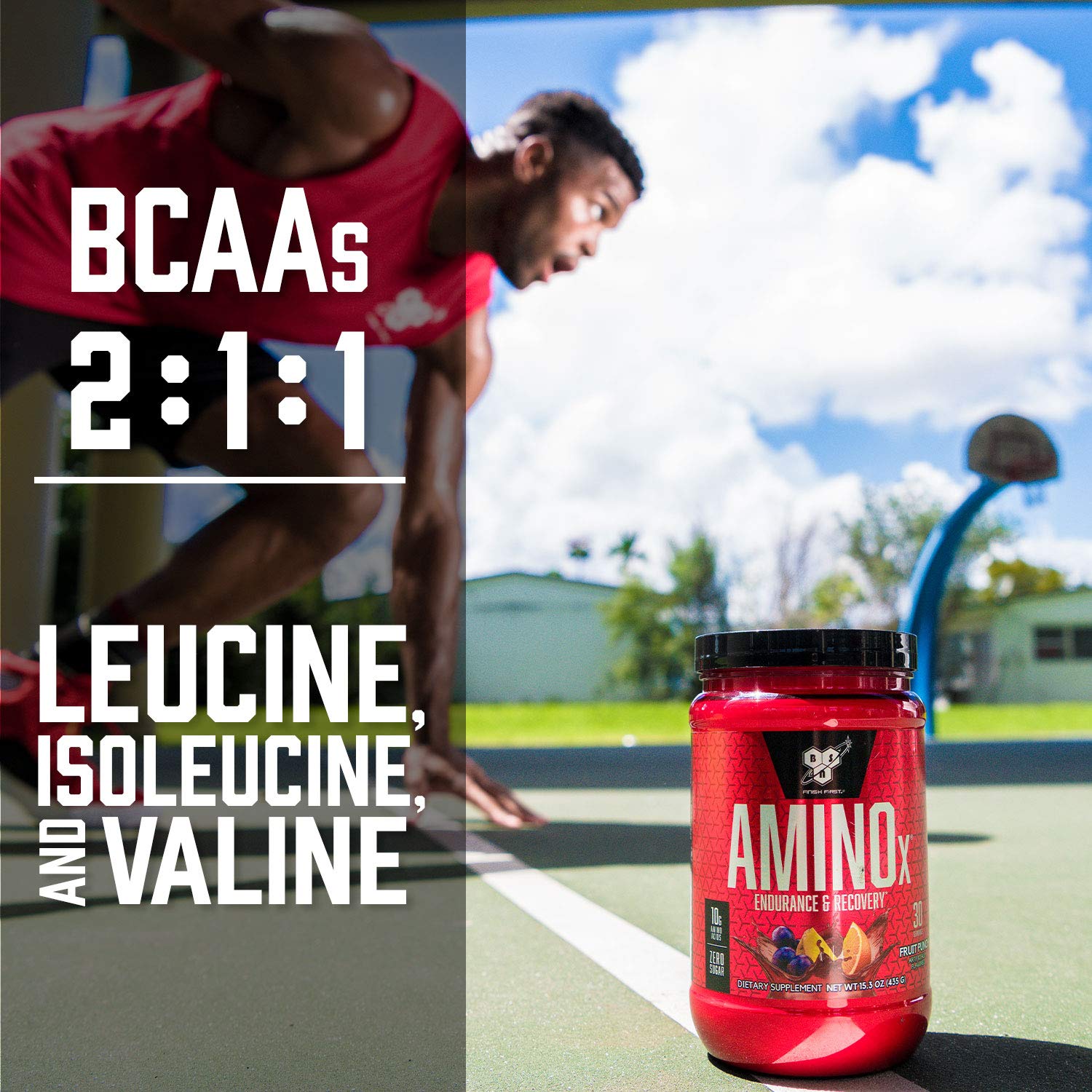 BSN Amino X endurance-training scene showcasing training-ready beverage