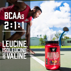 BSN Amino X zero-sugar label highlighting keto-friendly nutrition