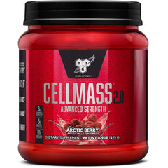 BSN CELLMASS 2.0 Arctic Berry tub for post-workout recovery and flavor satisfaction.