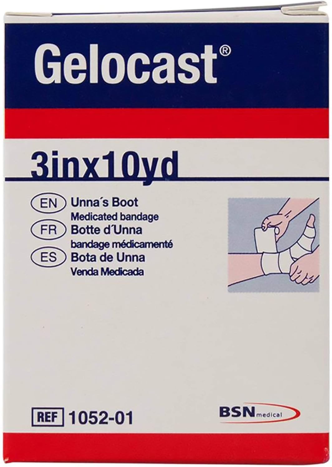 BSN Gelocast Unna Boot Dressing pack of 3 ready for gradient compression in venous care