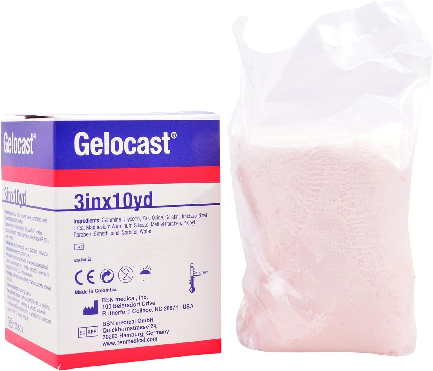 BSN Gelocast Unna Boot Dressing applied showing semi-rigid cast and skin-soothing formula